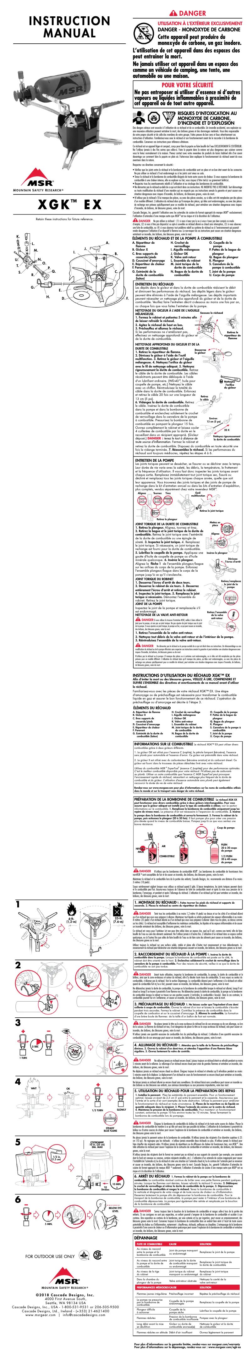 Page 1 de la notice Manuel utilisateur MSR XGK-EX