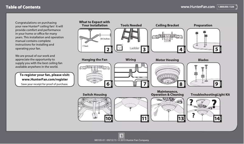 Page 1 de la notice Manuel utilisateur Hunter Newsome 51082