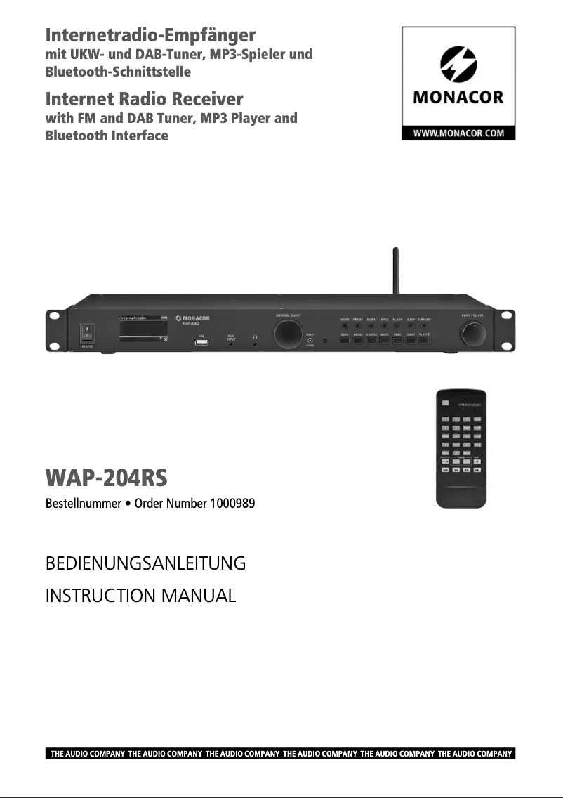 Page n°1 - Manuel utilisateur Monacor WAP-204RS