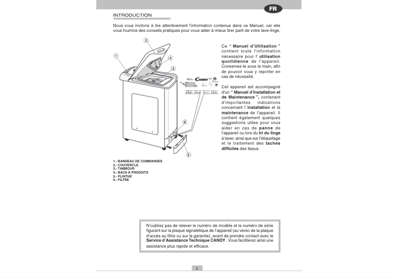 Page 1 de la notice Manuel utilisateur Candy LB CTS 83 T