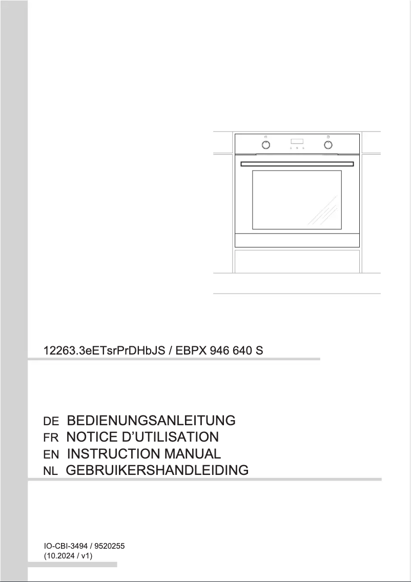 Page n°1 - Manuel utilisateur Amica EBPX 946 640 S