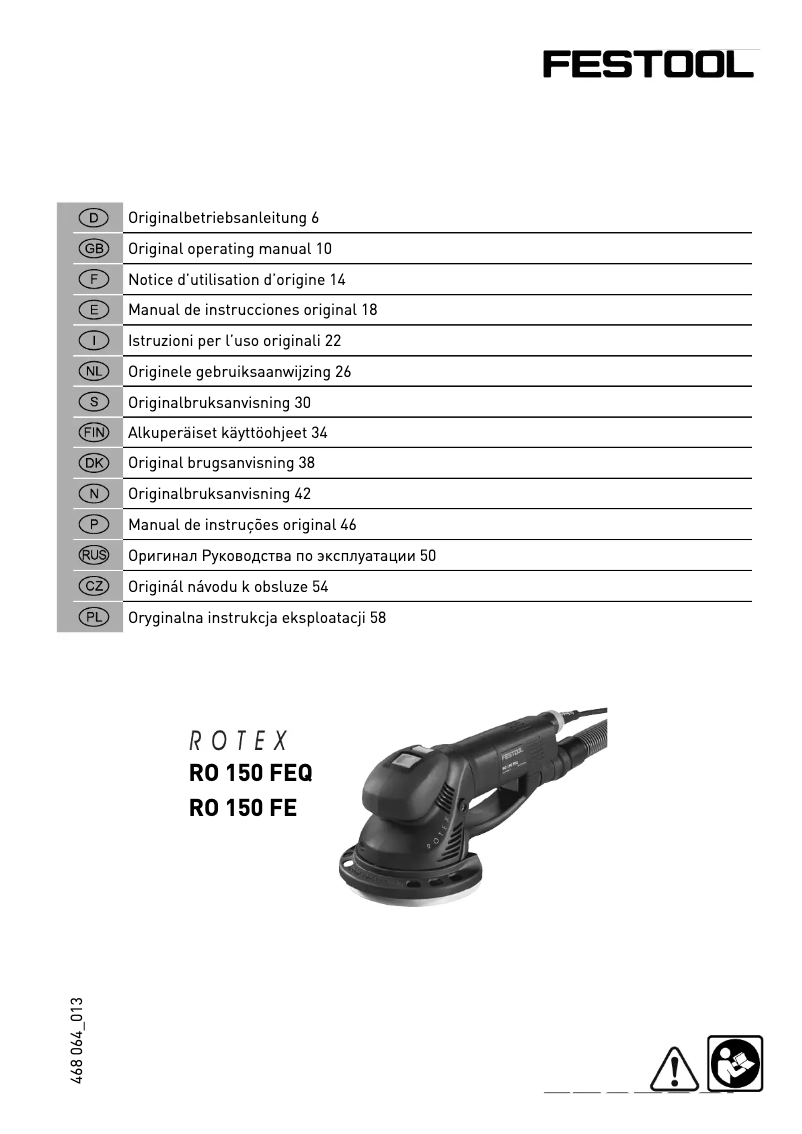 Página 1 del manual Manual de usuario Festool Rotex RO 150 FEQ