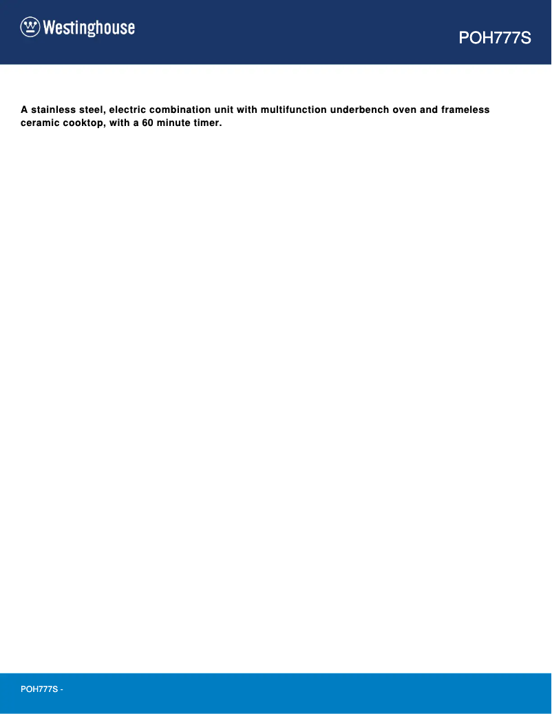 Image de la première page du manuel de l'appareil POH777S