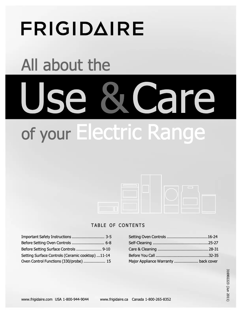 Page n°1 - Manuel utilisateur Frigidaire FGEF3032MW