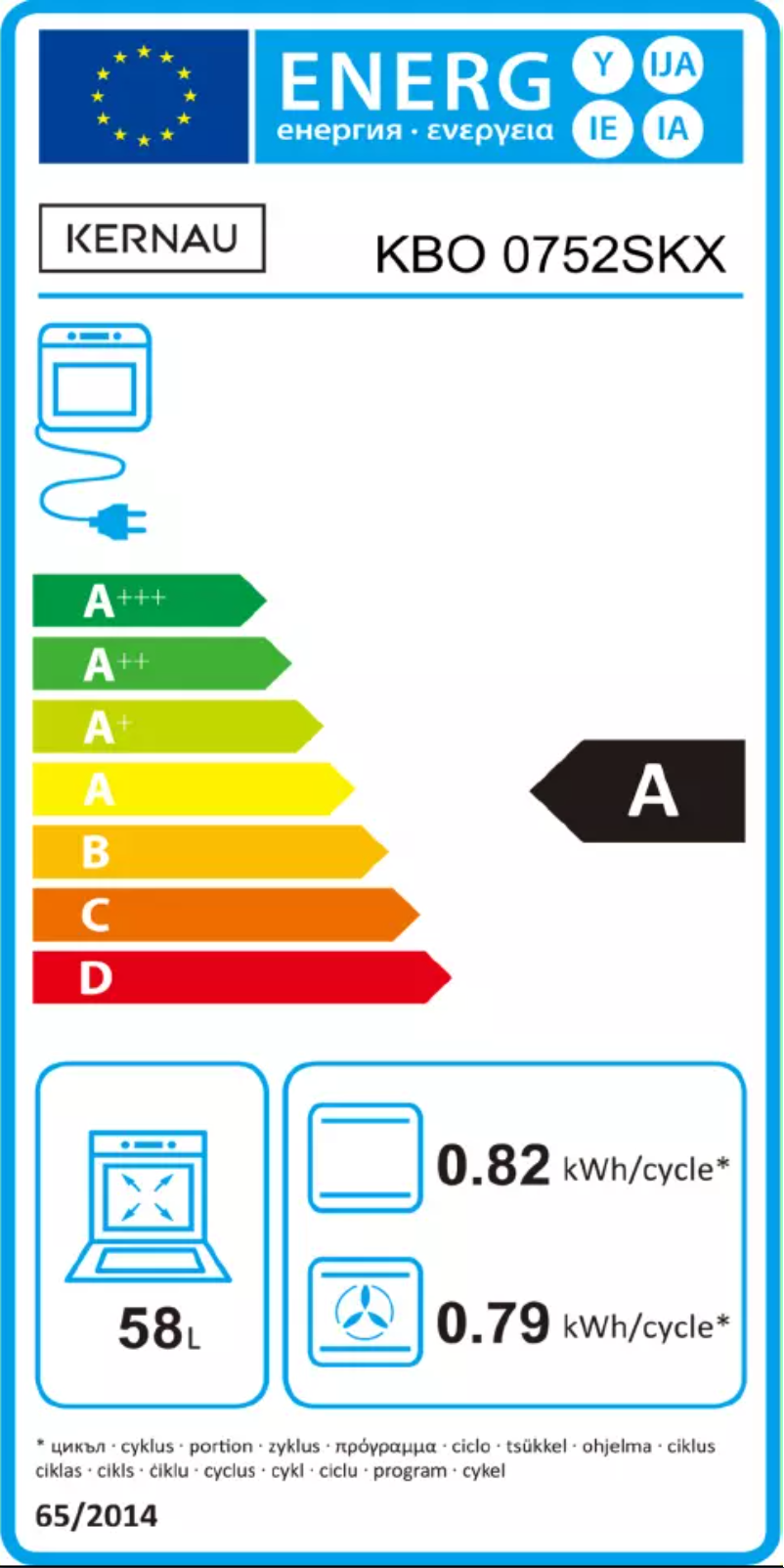 Page n°1 - Label énergétique Kernau KBO 0752 SK X