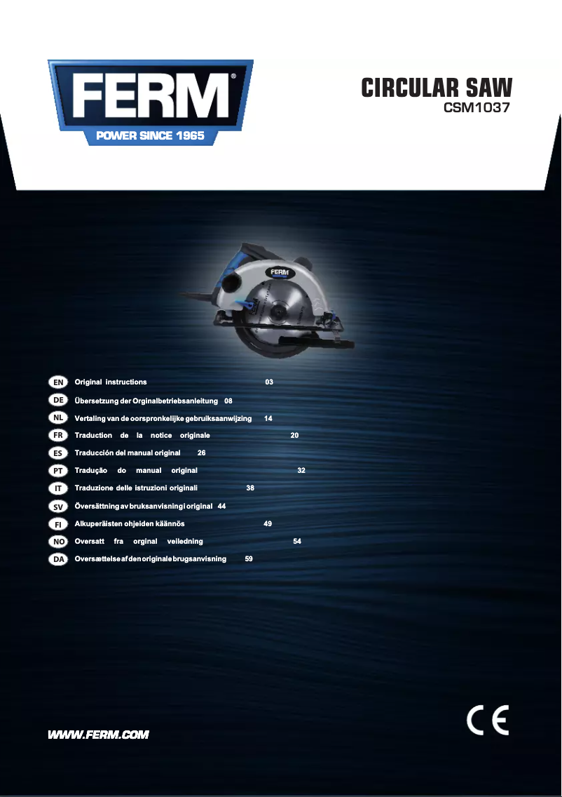 Image de la première page du manuel de l'appareil CSM1037