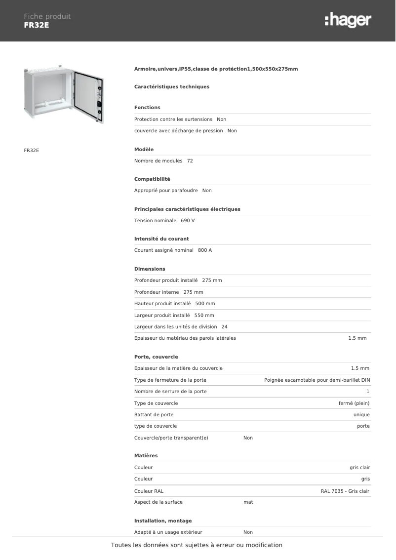 Image de la première page du manuel de l'appareil FR32E