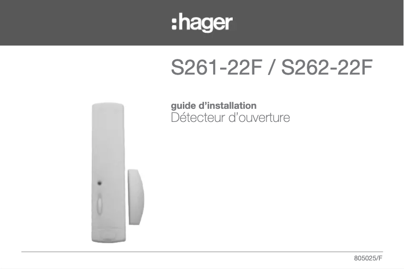 Page n°1 - Manuel utilisateur Hager S262-22F