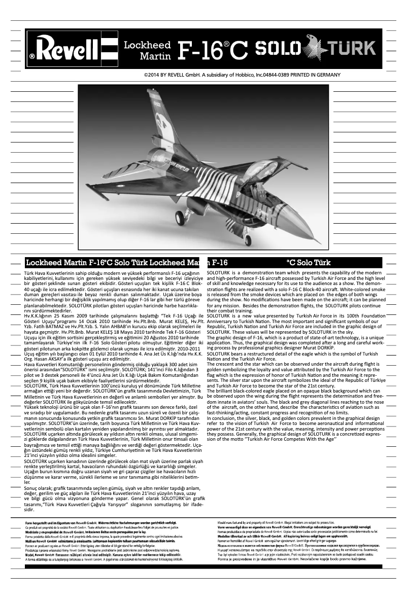 Página 1 del manual Manual de usuario Revell F-16 C Solo Türk