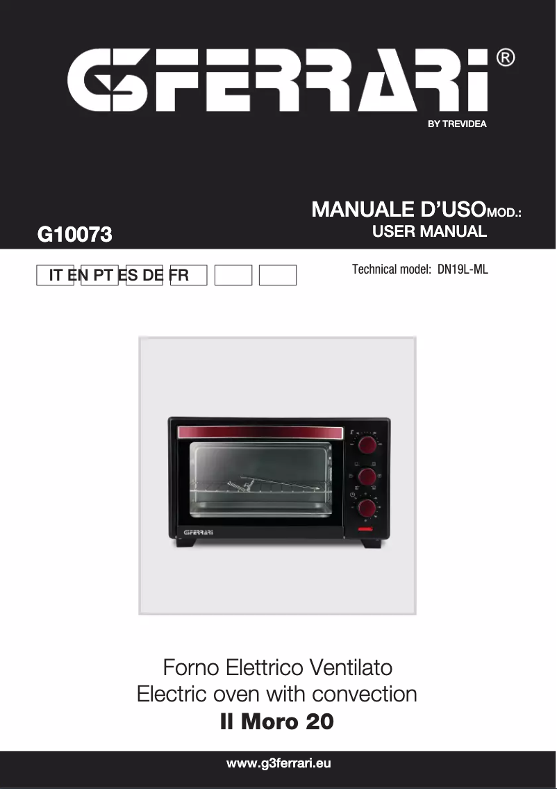 Image de la première page du manuel de l'appareil Il Moro 20 G10073