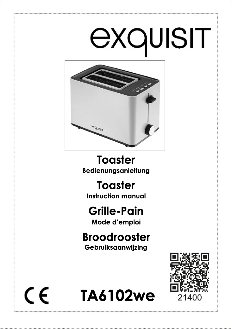 Page 1 de la notice Manuel utilisateur Exquisit TA 6102 we