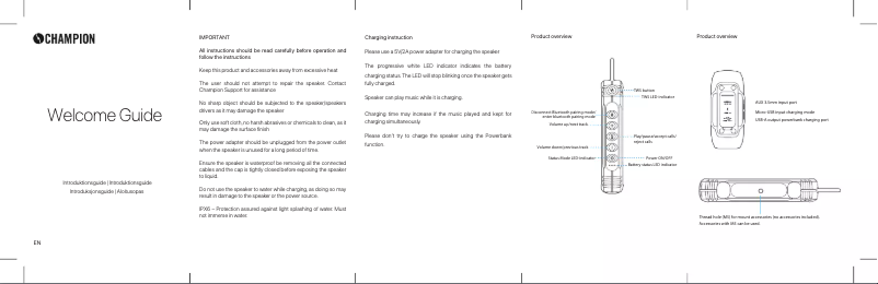 Page 1 de la notice Manuel utilisateur Champion SBT360