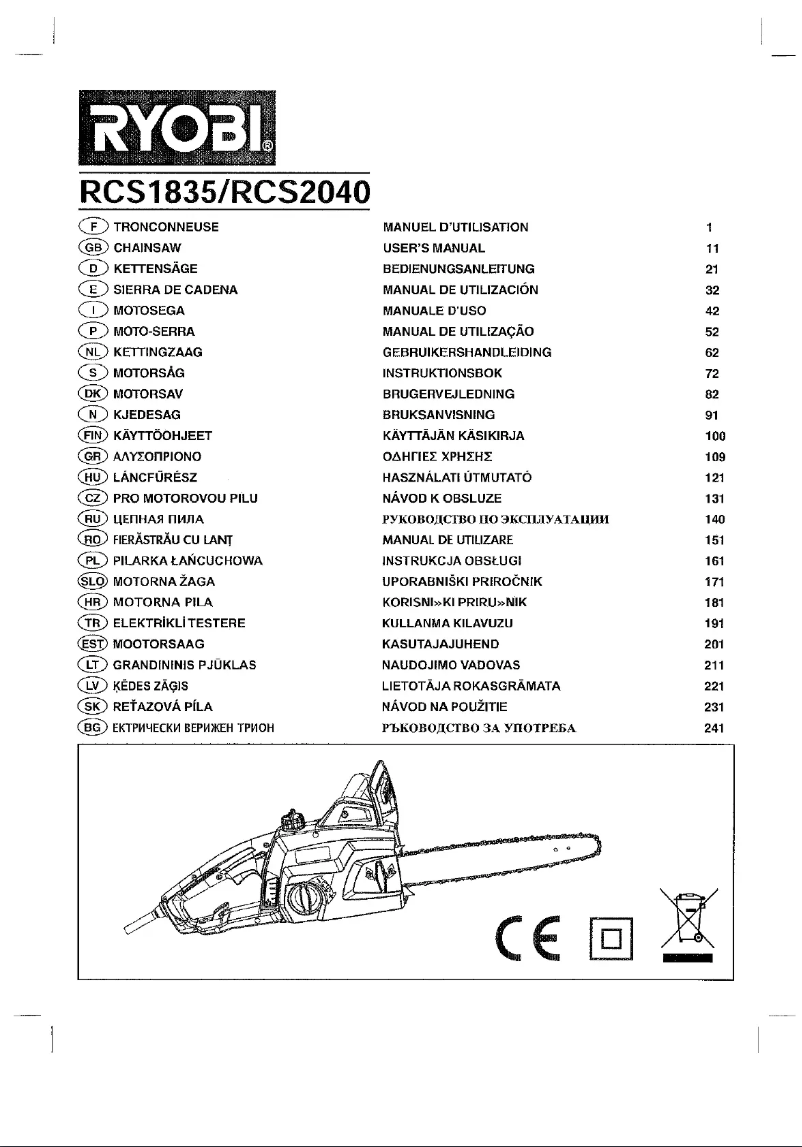 Page 1 de la notice Manuel utilisateur RYOBI RCS2040