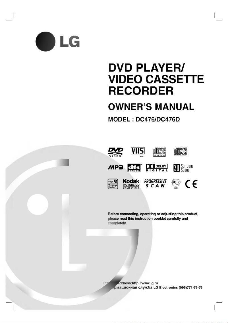Image de la première page du manuel de l'appareil DC476