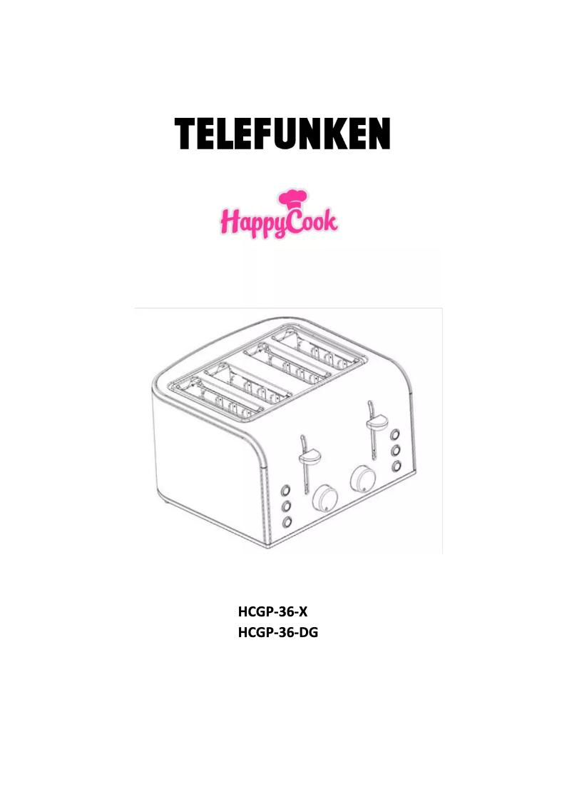 Page 1 de la notice Manuel utilisateur Telefunken HappyCook HCGP-36-DG