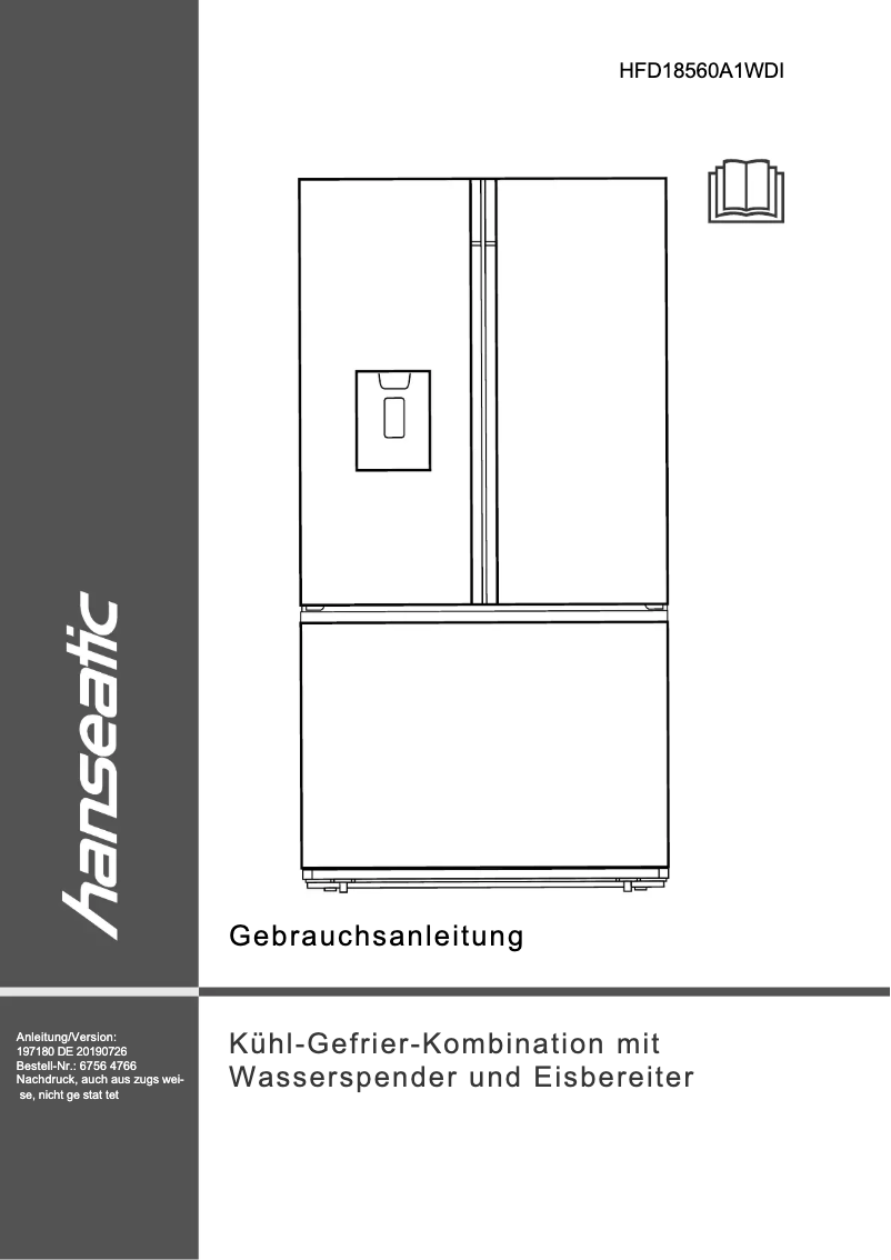 Imagen de la primera página del manual del dispositivo HFD18560A1WDI