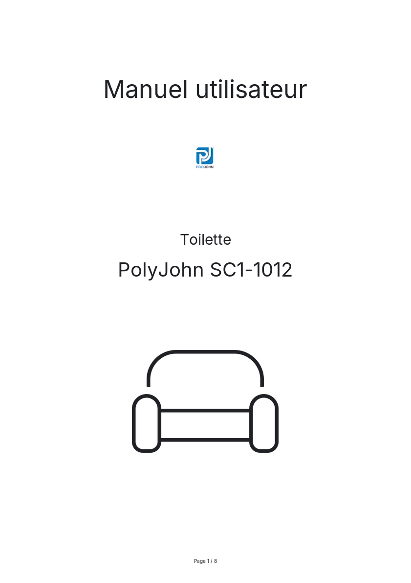 Page n°1 - Manuel utilisateur PolyJohn SC1-1012