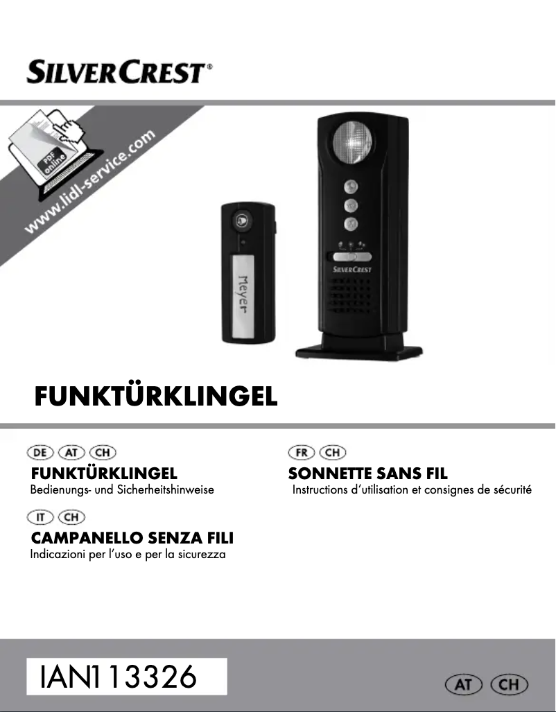 Page n°1 - Manuel utilisateur SilverCrest 113326-14-01