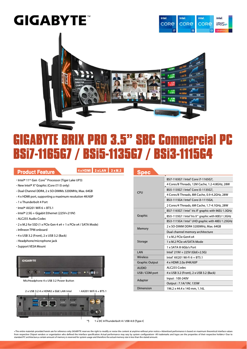 Image de la première page du manuel de l'appareil GB-BSi3-1115G4