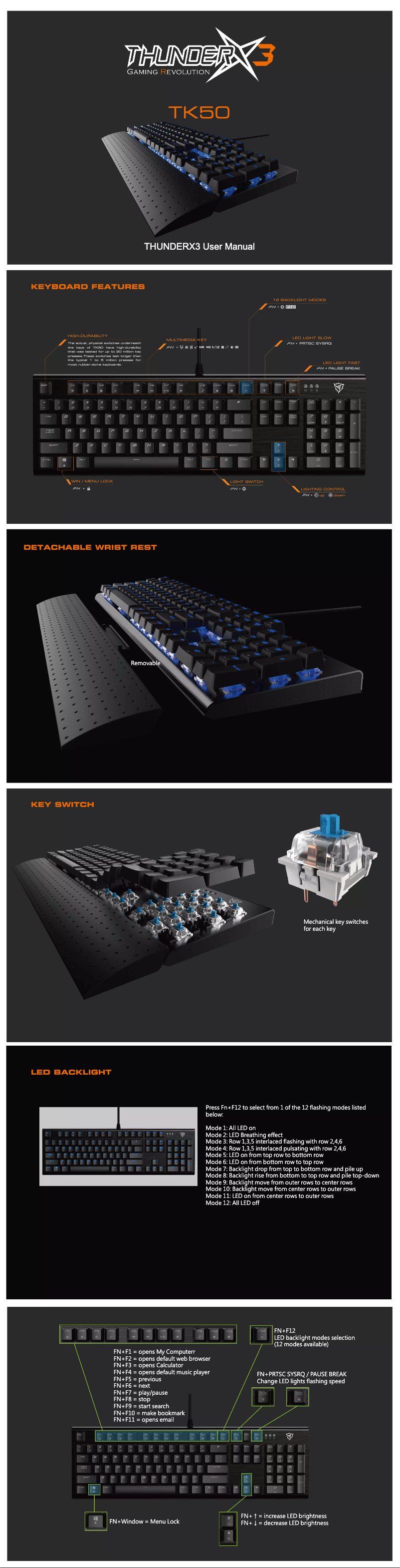 Page 1 de la notice Manuel utilisateur ThunderX3 TK50-ES