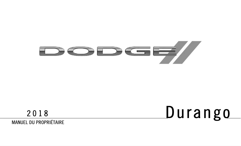 Página 1 del manual Manual de usuario Dodge Durango (2018)