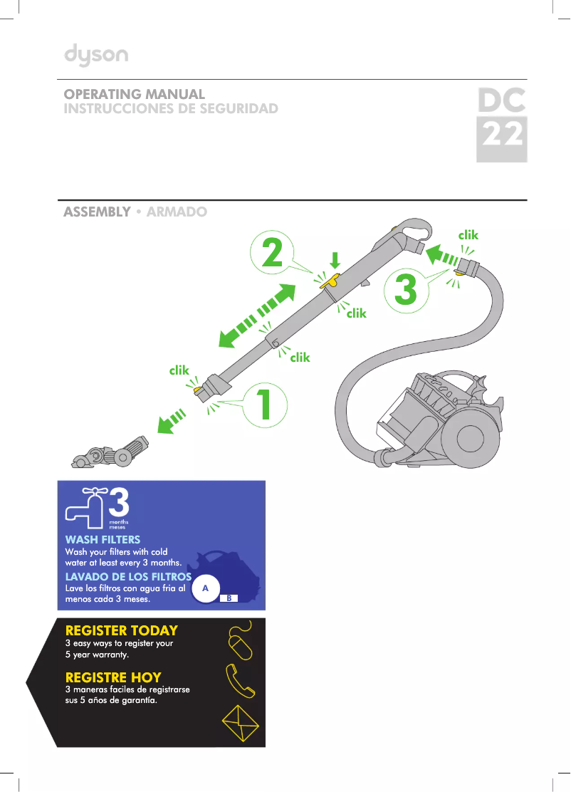 Page n°1 - Manuel utilisateur Dyson DC22