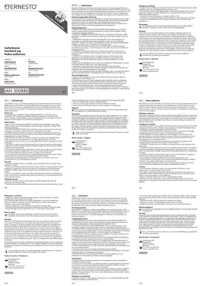 Page 1 de la notice Manuel utilisateur Ernesto IAN 300886