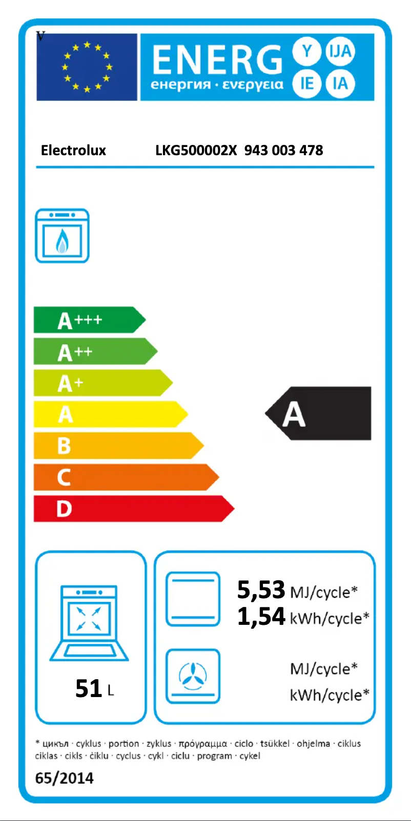 Page 1 de la notice Manuel utilisateur Electrolux LKG500002X