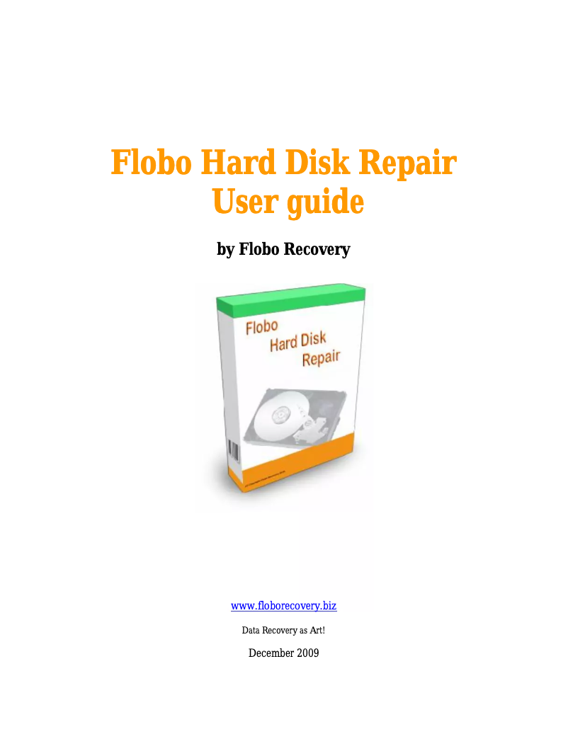 Page 1 de la notice Manuel utilisateur Flobo Hard Disk Repair