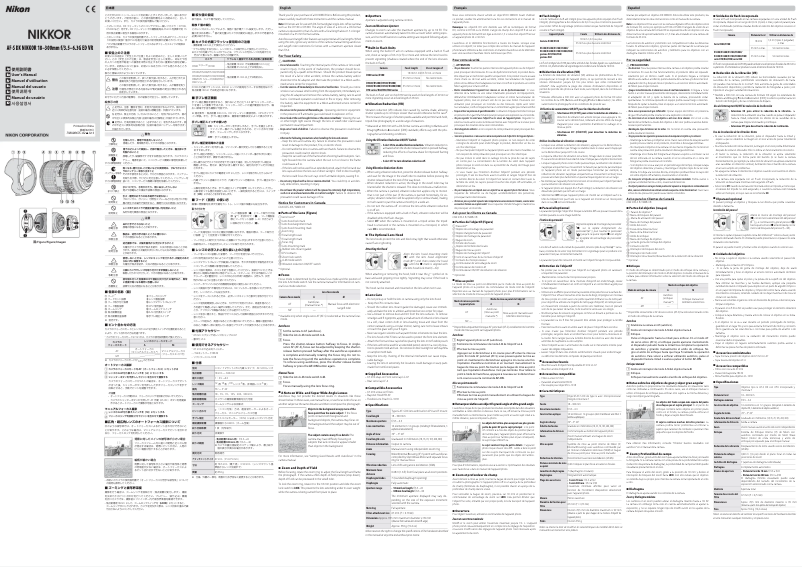 Page 1 de la notice Manuel utilisateur Nikon AF-S DX Nikkor 18-300mm f/3.5-6.3 ED VR