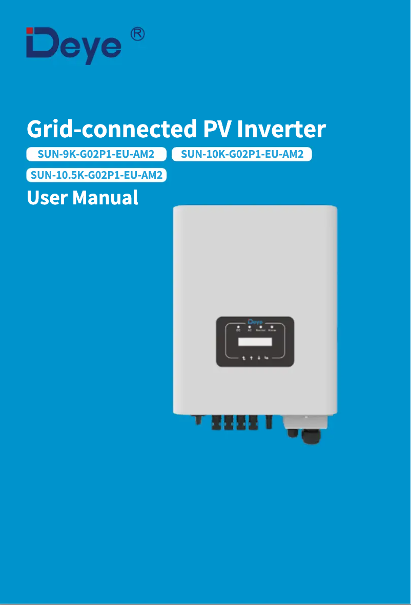 Page 1 de la notice Manuel utilisateur Deye SUN-10K-G02P1-EU-AM2