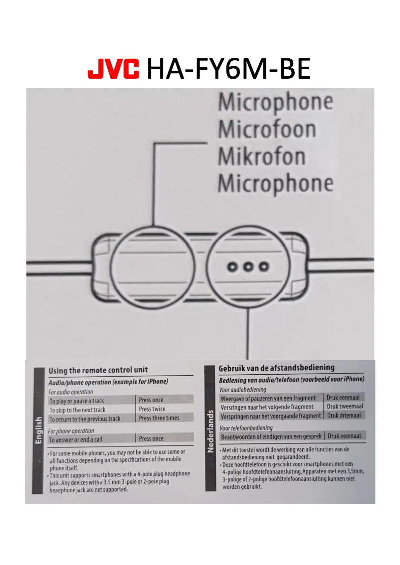 Page 1 de la notice Manuel utilisateur JVC HA-FY6M-BE