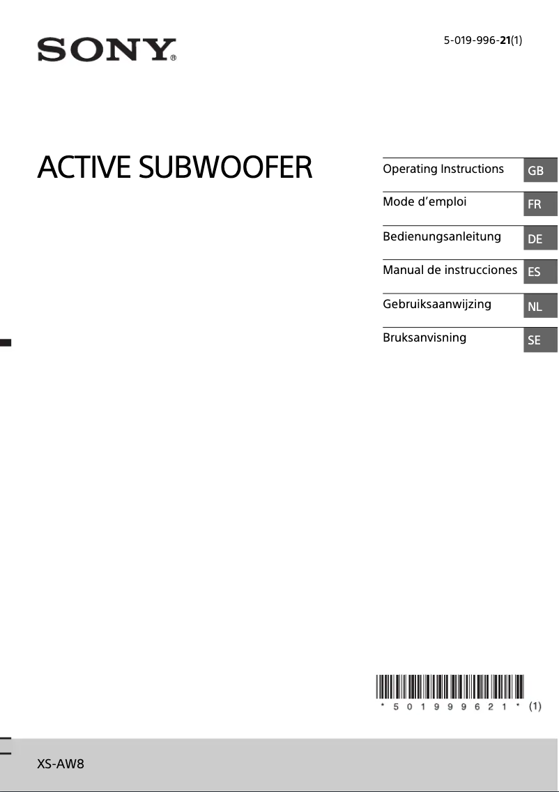 Image de la première page du manuel de l'appareil XS-AW8