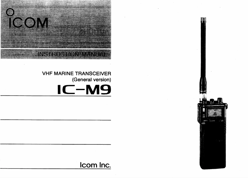 Image de la première page du manuel de l'appareil IC-M9