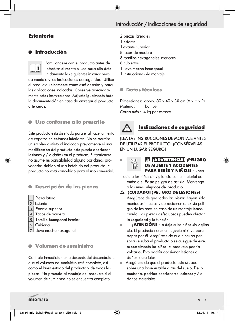 Page n°1 - Manuel utilisateur Miomare Z30849