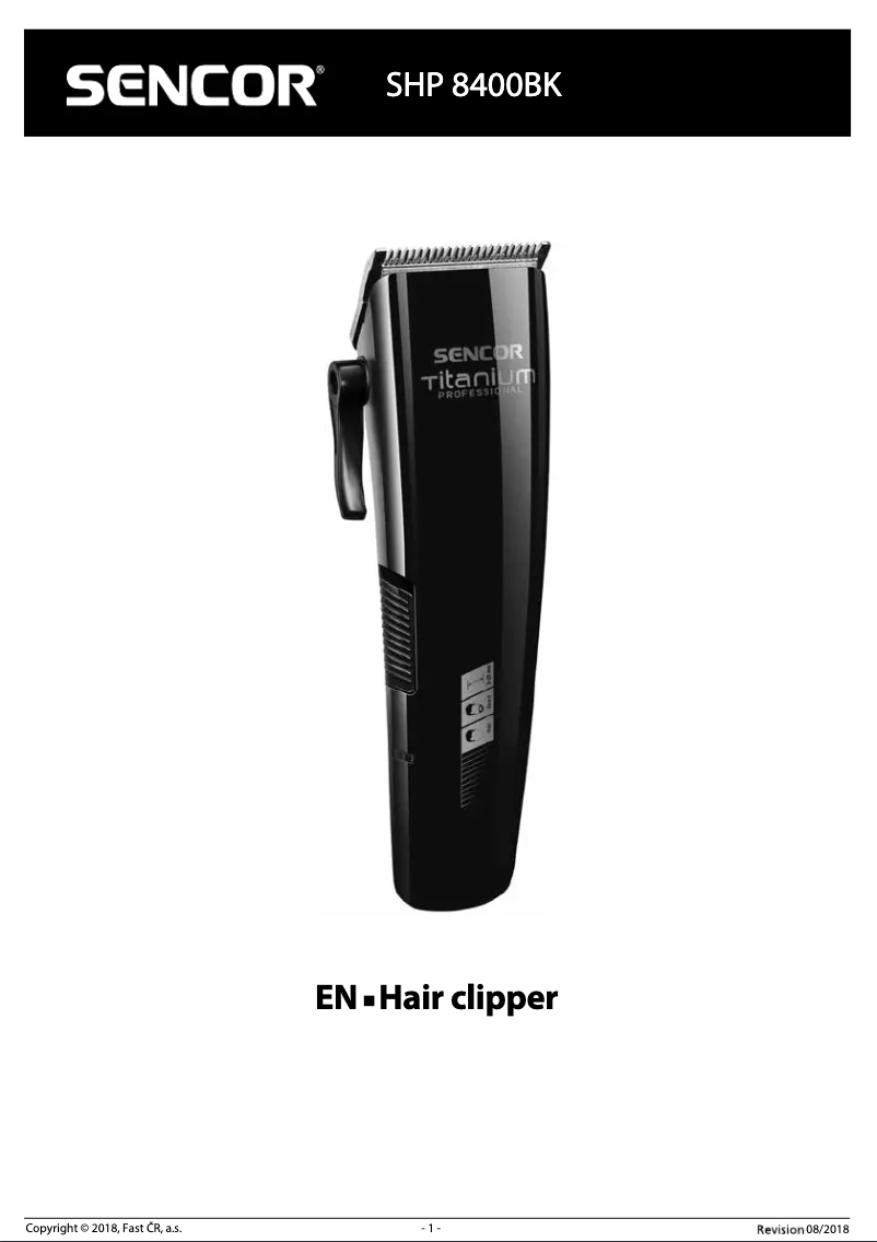 Image de la première page du manuel de l'appareil SHP 8400BK