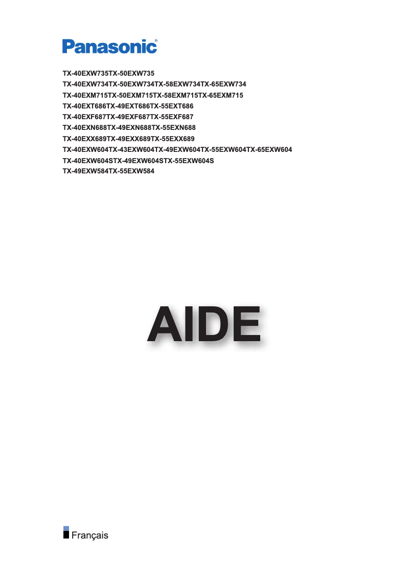 Page 1 de la notice Manuel utilisateur Panasonic TX-40EXW735