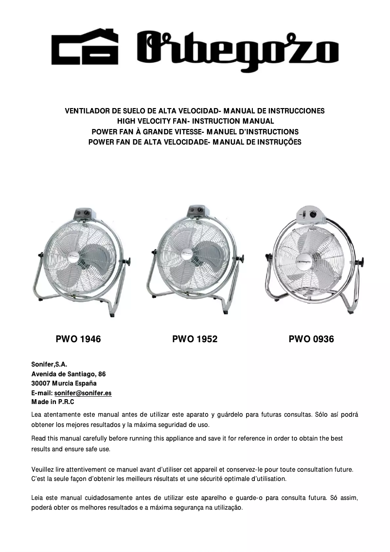 Image de la première page du manuel de l'appareil PWO 1946
