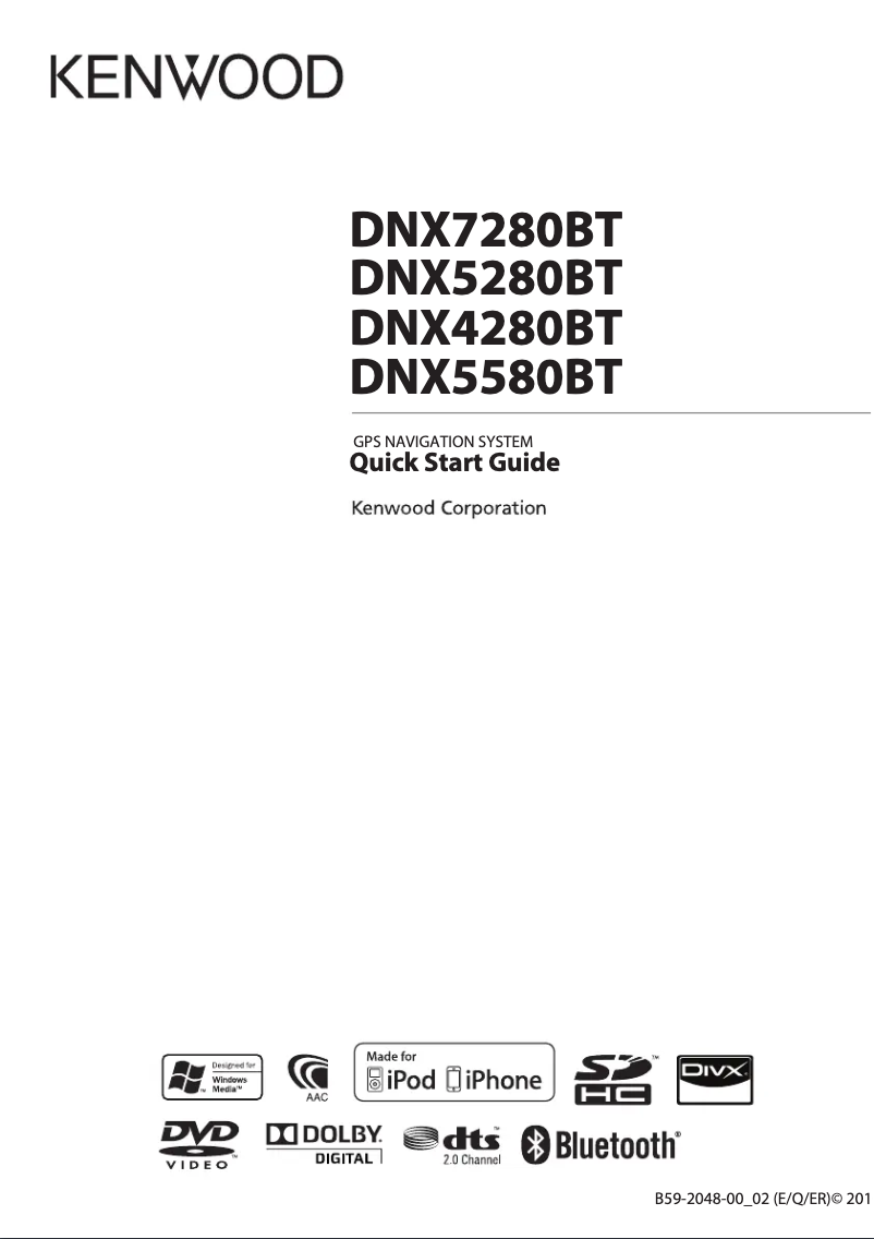 Page n°1 - Guide de démarrage rapide Kenwood DNX5280BT