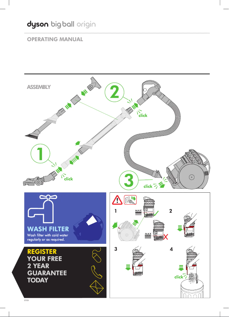 Page 1 de la notice Manuel utilisateur Dyson Big Bal Origen