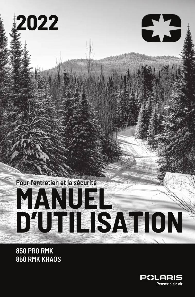 Page 1 de la notice Manuel utilisateur Polaris 850 RMK Khaos 163 (2022)