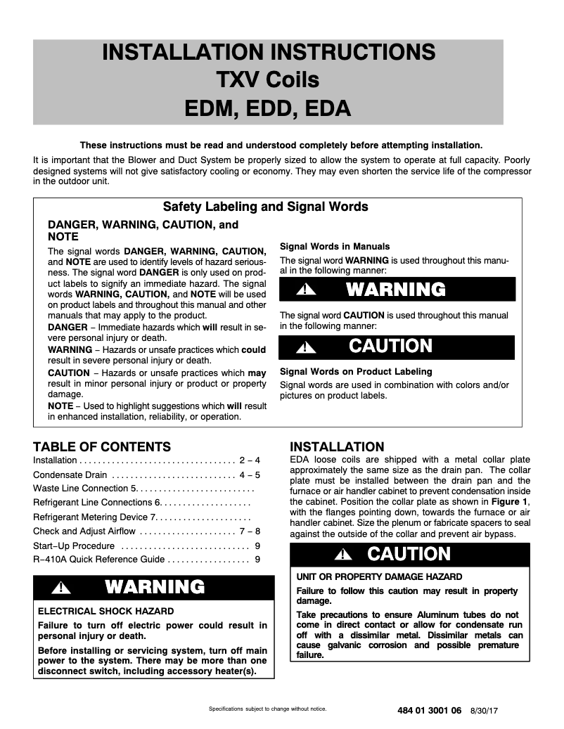 Page 1 de la notice Manuel utilisateur Arcoaire EDM4X24FAL