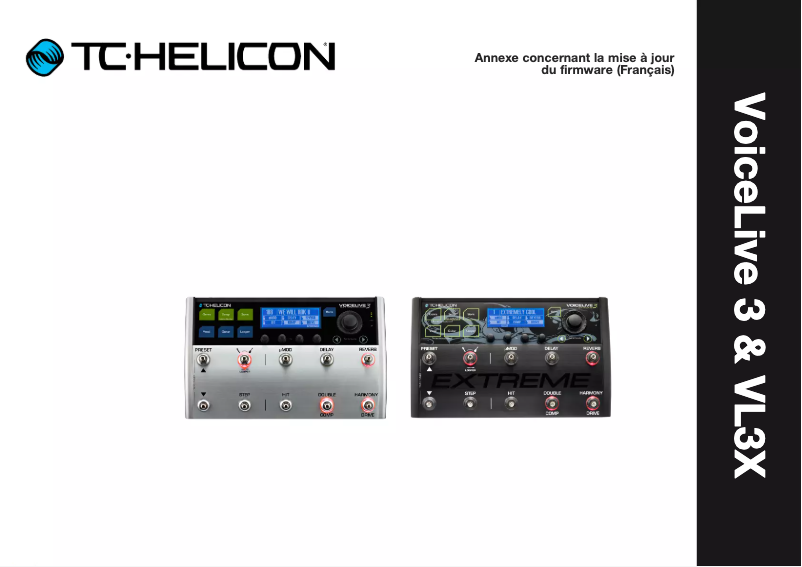 Page 1 de la notice Manuel utilisateur TC Helicon VoiceLive 3 Extreme