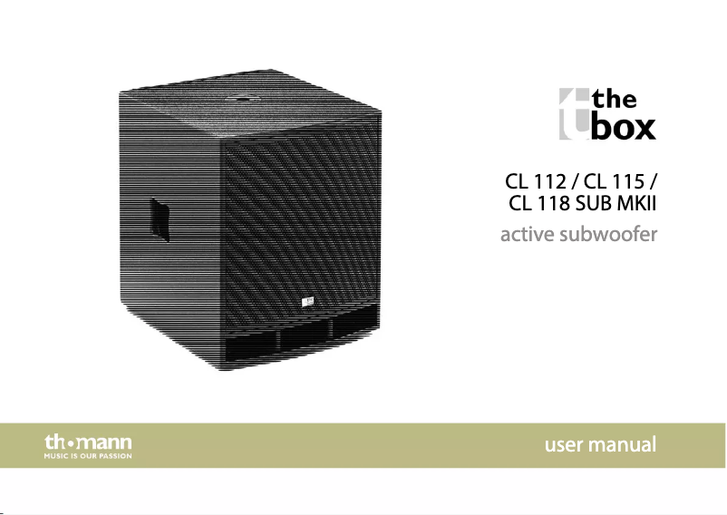 Page n°1 - Manuel utilisateur The Box CL 112 Sub MK II