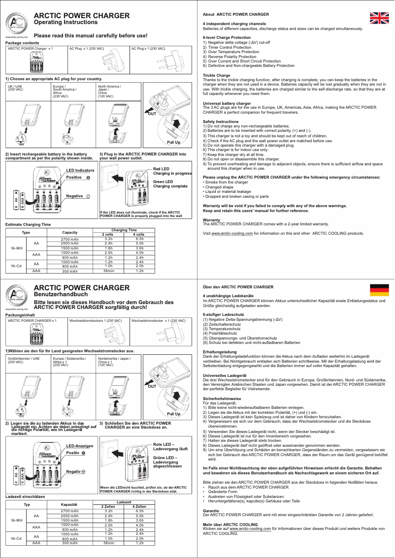 Page n°1 - Manuel utilisateur Arctic Cooling APC01
