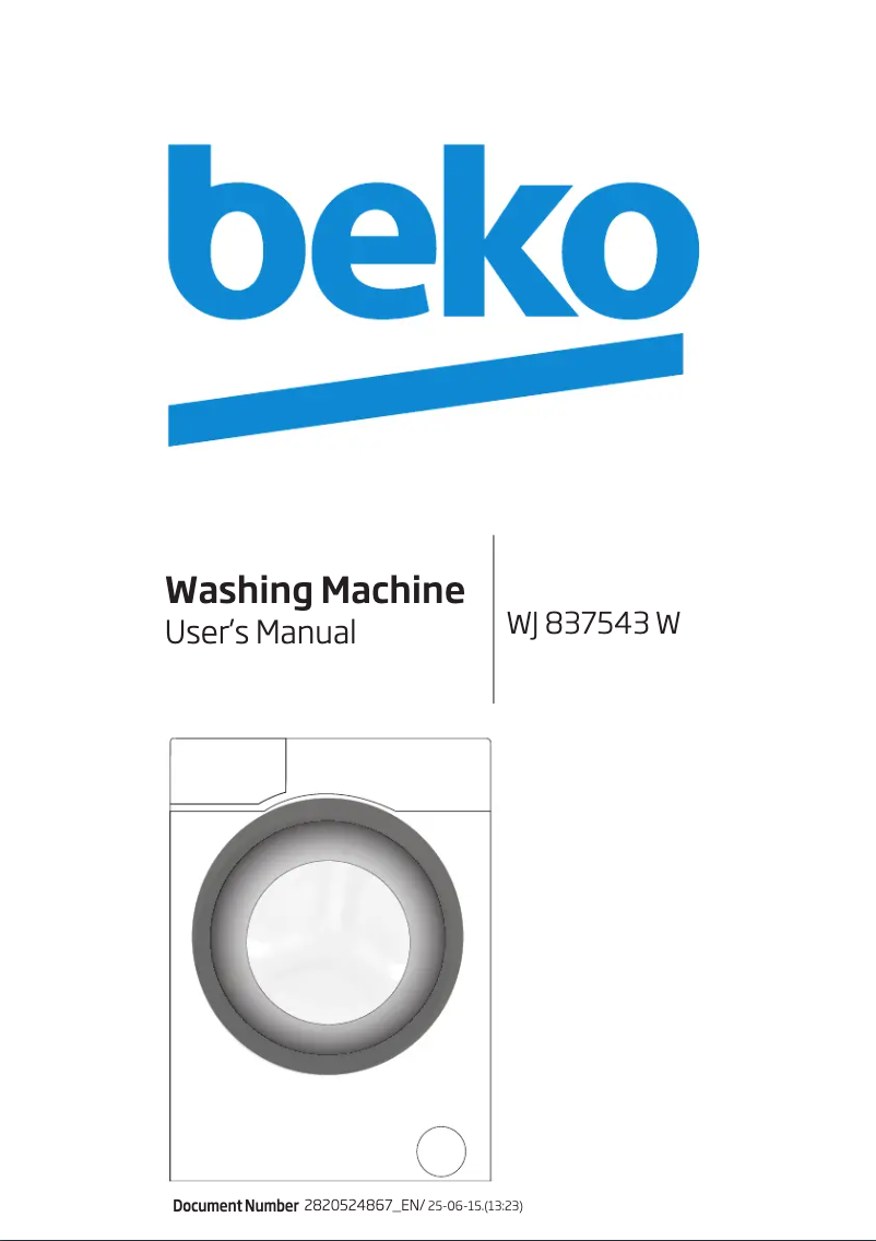 Page 1 de la notice Manuel utilisateur Beko WJ 837543 W