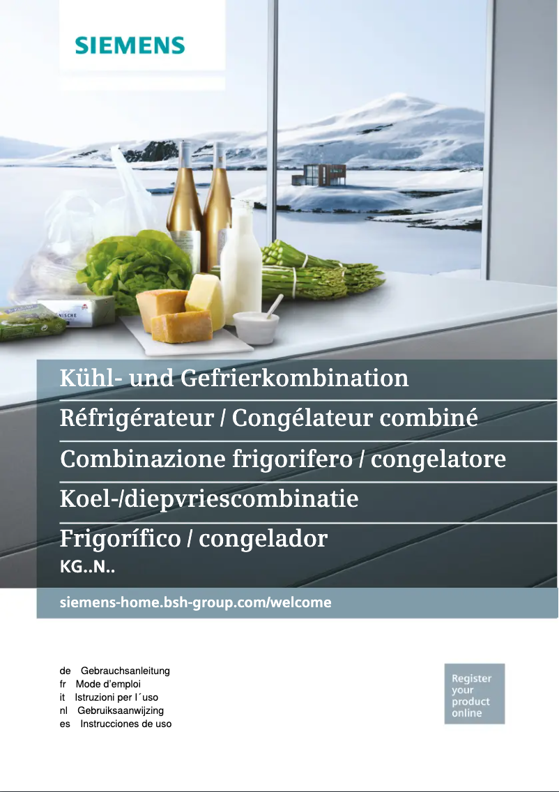 Página 1 del manual Manual de usuario Siemens KG39NAI4P