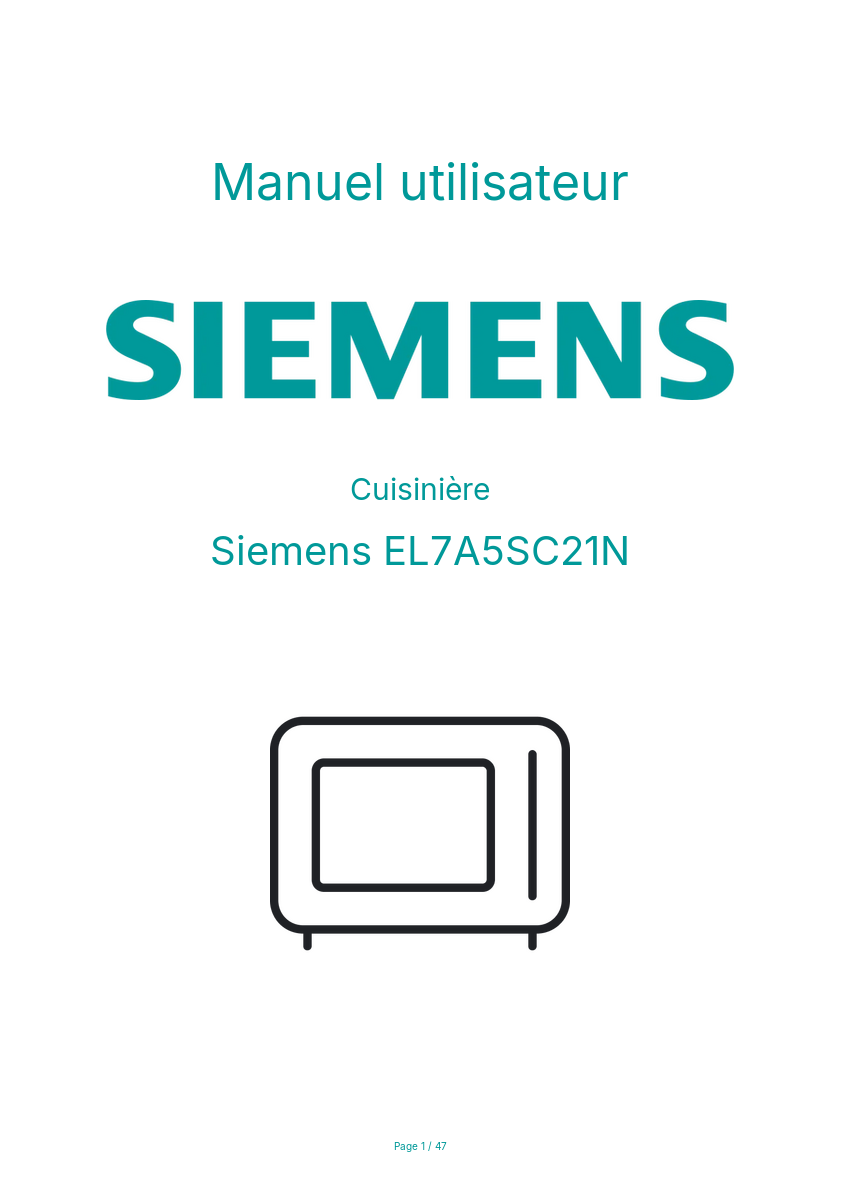 Image de la première page du manuel de l'appareil EL7A5SC21N