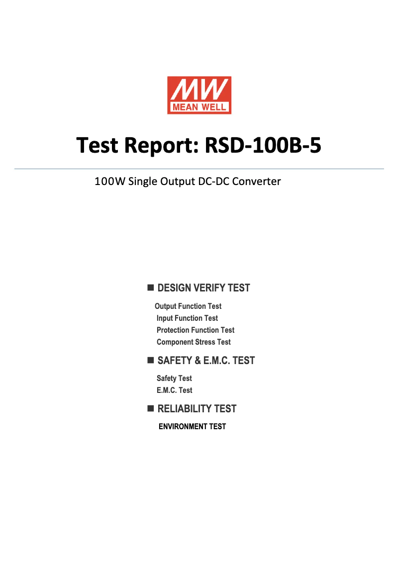 Image de la première page du manuel de l'appareil RSD-100B-5