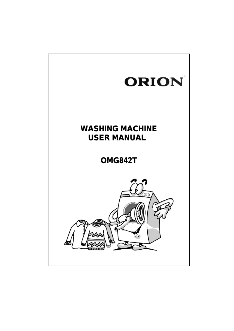 Page n°1 - Manuel utilisateur Orion OMG842T